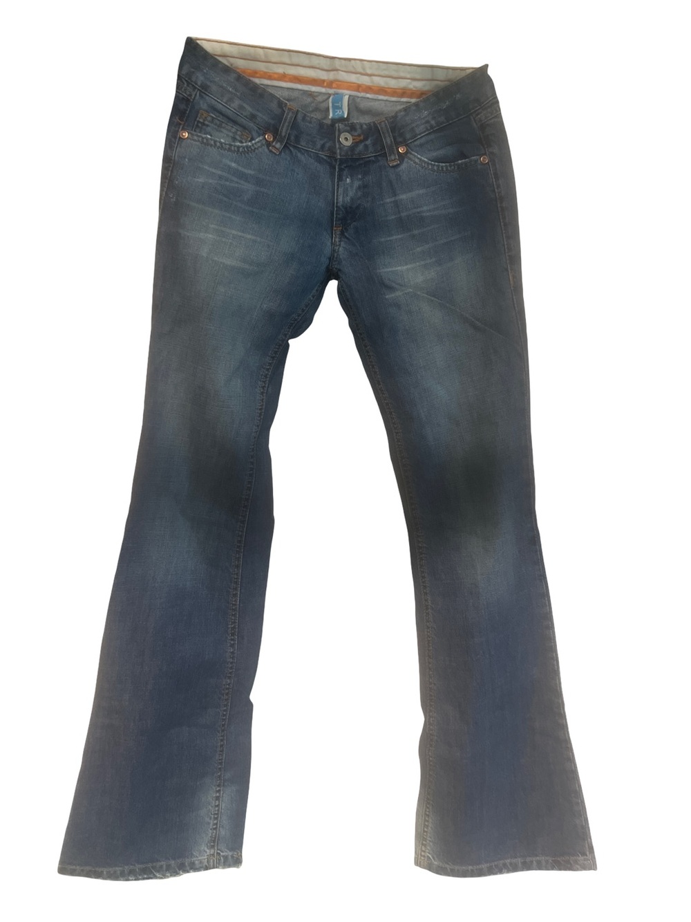 TRF 100% Classic Women's Dark Blue Bootcut Jeans size 6 length 35” (BIN1-08)